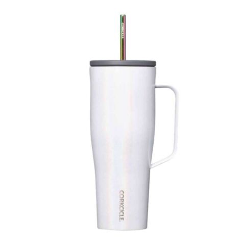 Cold Cup XL Thermosbeker met Rietje 890 ml Glittery White