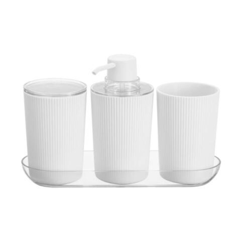 Fluted Cade Badkamer Set met Houder 4-Delig