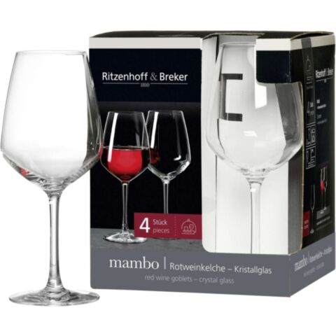 Mambo Rode Wijnglas 400 ml Set van 4 Stuks
