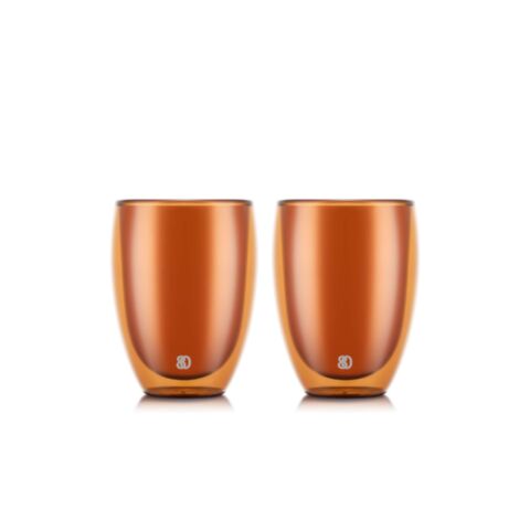 Pavina Drinkglas Dubbelwandig 320 ml Set van 2 Stuks Oranje