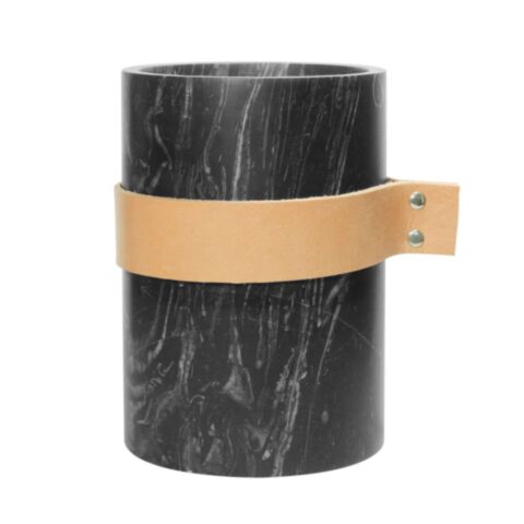Marmer Vaas Marmer met Lederen Band 8,5 x 15,5 cm