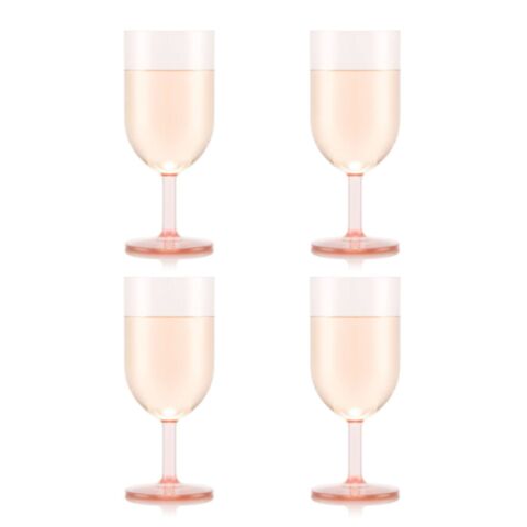 Oktett Witte Wijnglas Kunststof 230 ml Set van 4 Stuk Strawberry