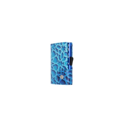 RFID Portemonnee met  Pasjeshouder Classic Leather Print Tribe Blue