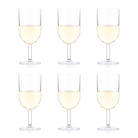 Oktett Witte Wijnglas Kunststof 230 ml Set van 6 Stuks Transparant