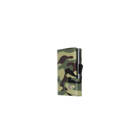 RFID Portemonnee met  Pasjeshouder Classic Leather Print Camouflage Green