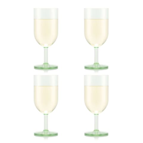 Oktett Witte Wijnglas Kunststof 230 ml Set van 4 Stuk Pistache