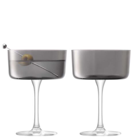 Lunar Champagne of Cocktailglas 230 ml Grijs Set van 2 Stuks