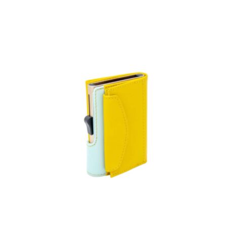 RFID Portemonnee Bright Women XL met Pasjeshouder en Muntvak Classic Leather Saffron/ Aqua