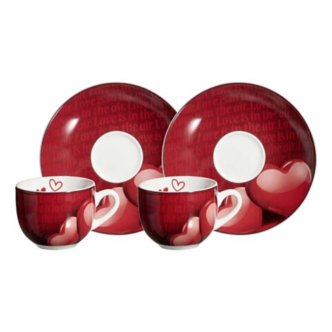 Amore Espresso Kop en Schotel 90 ml Set van 2 Stuks