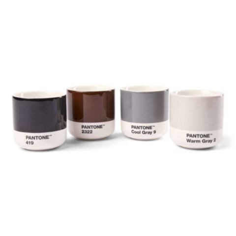 Espresso Macchiatobeker 100 ml Giftbox Set van 4 Stuks - Warm Gray/Cool Gray/Brown/Black