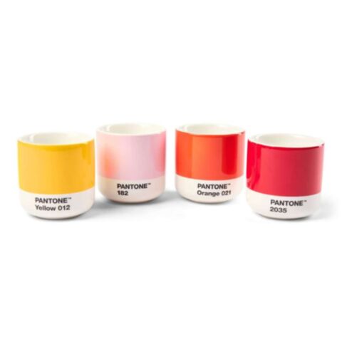 Espresso Macchiatobeker 100 ml Giftbox Set van 4 Stuks - Yellow/Red/Orange/Light Pink
