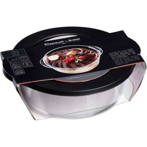 Cucina Ovenschaal Glas Ø 23 cm H 9 cm 2,1 L met Deksel
