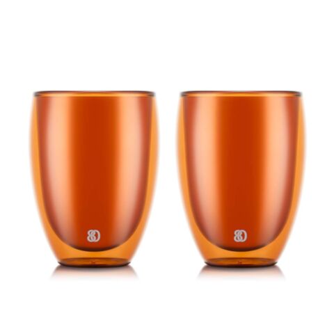 Pavina Drinkglas Dubbelwandig 320 ml Set van 2 Stuks Oranje