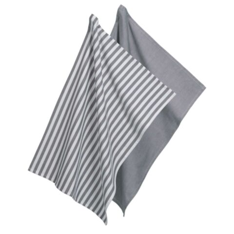 Caja Keukenhanddoek Set van 2 Stuks Donker Grijs