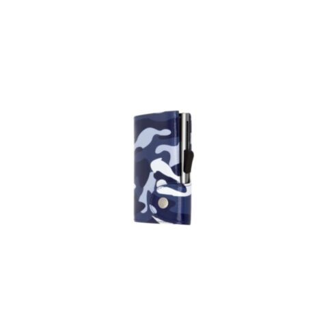 RFID Portemonnee met Pasjeshouder Classic Leather Print Camouflage Blue